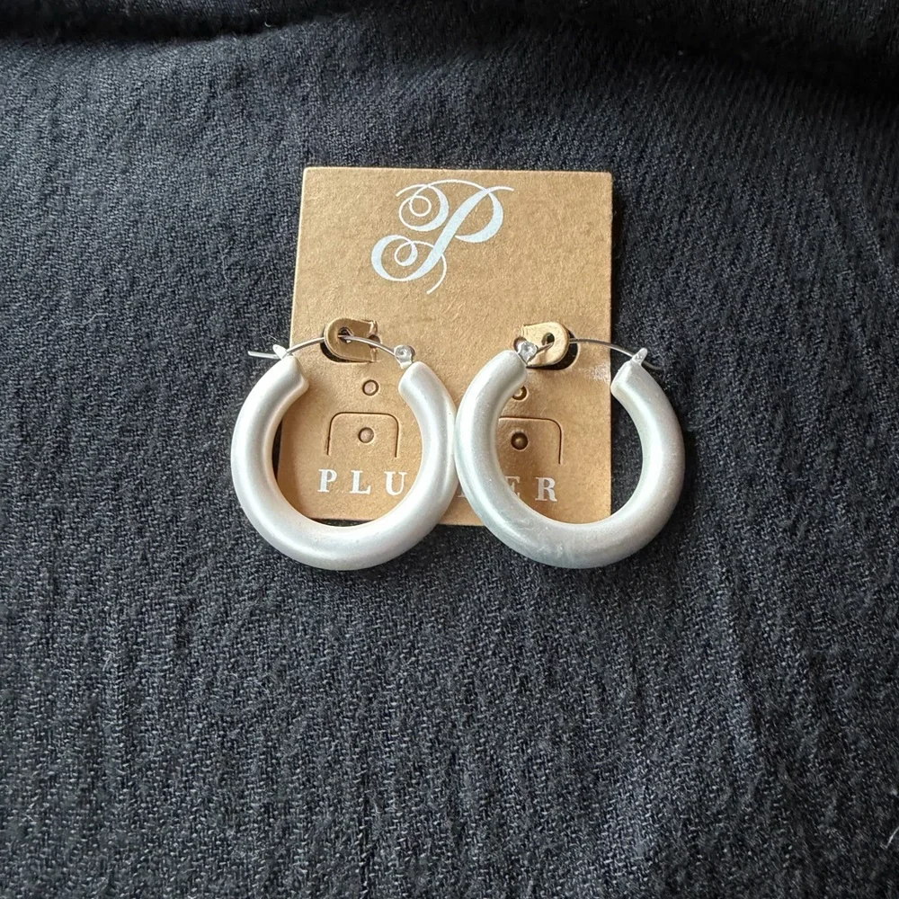‼️NWT Plunder Silver Hoop Earrings